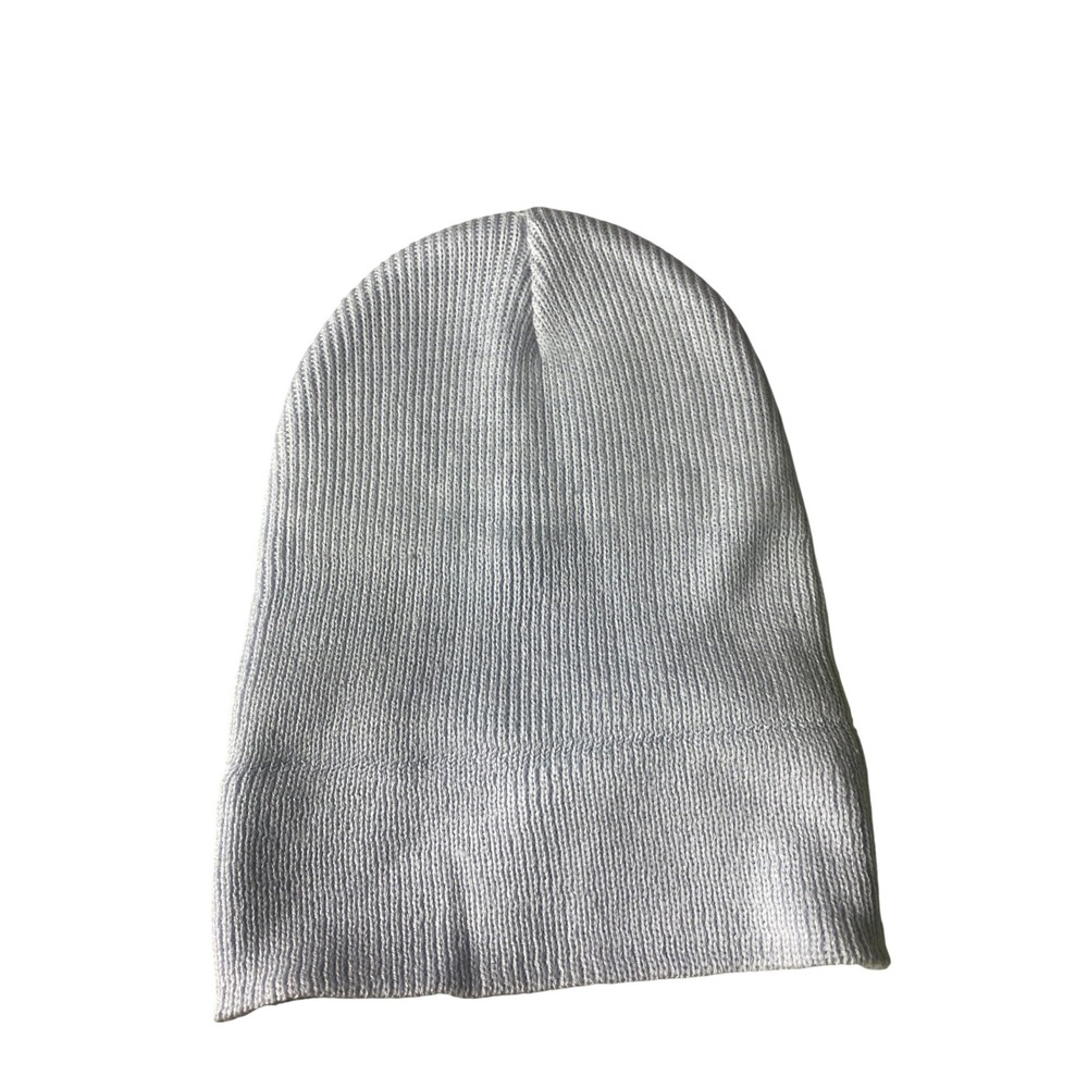 Victoria's Secret Light Gray Ribbed Knit Beanie Hat One Size NWT